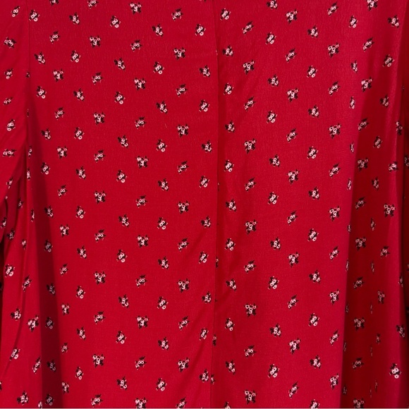 The Nines By Hatch Long Sleeve Crepe Maternity Dress Red Floral Print Size L - Picture 2 of 5